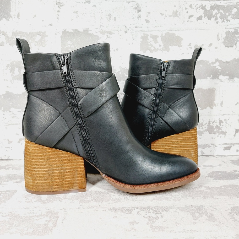 NEW Kork Ease Joelle Black Leather Ankle Boots H787 - Picture 3 of 13